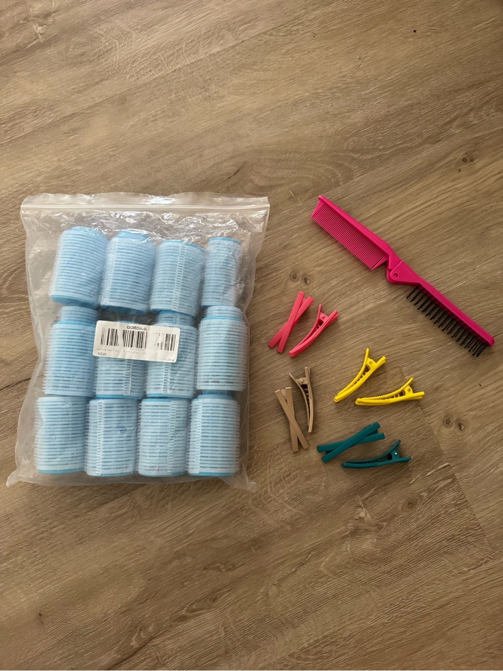 Hair Roller Set with Hair Clips and Brush
